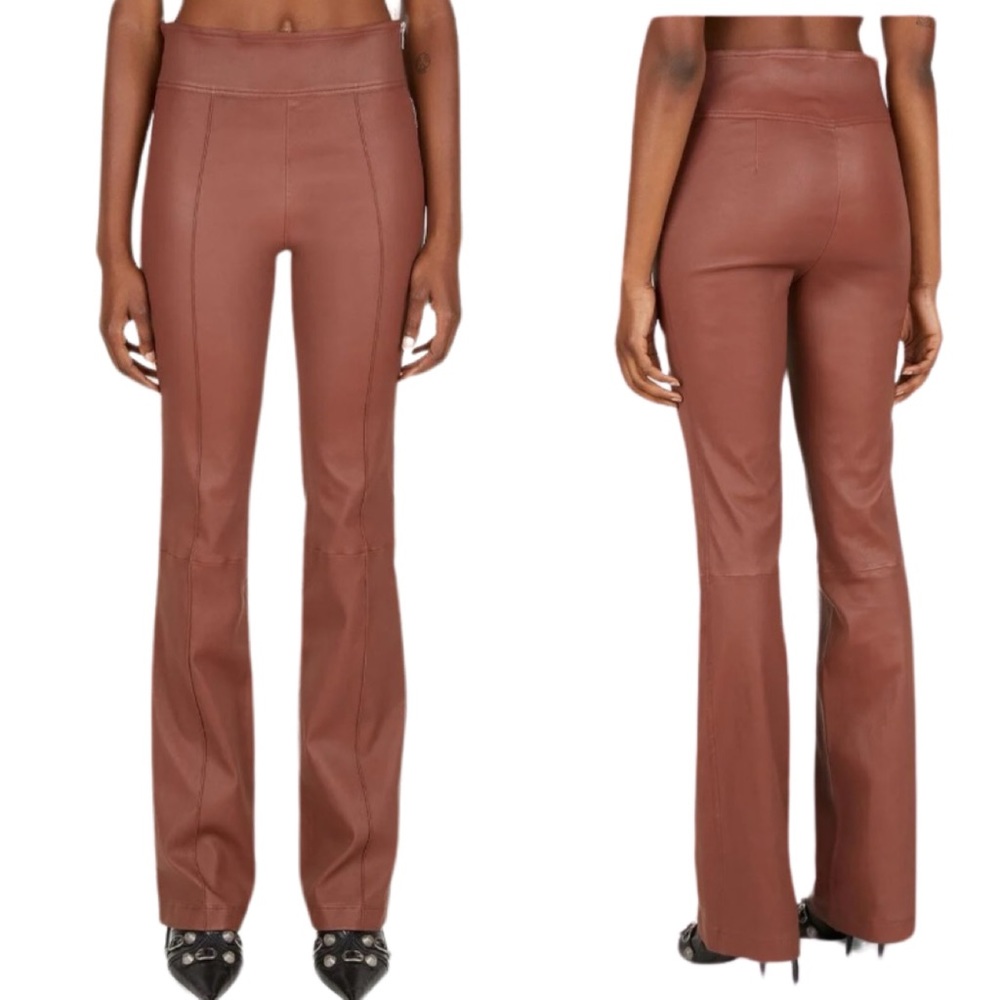Helmut Lang bootcut stretch leather pants. NWT